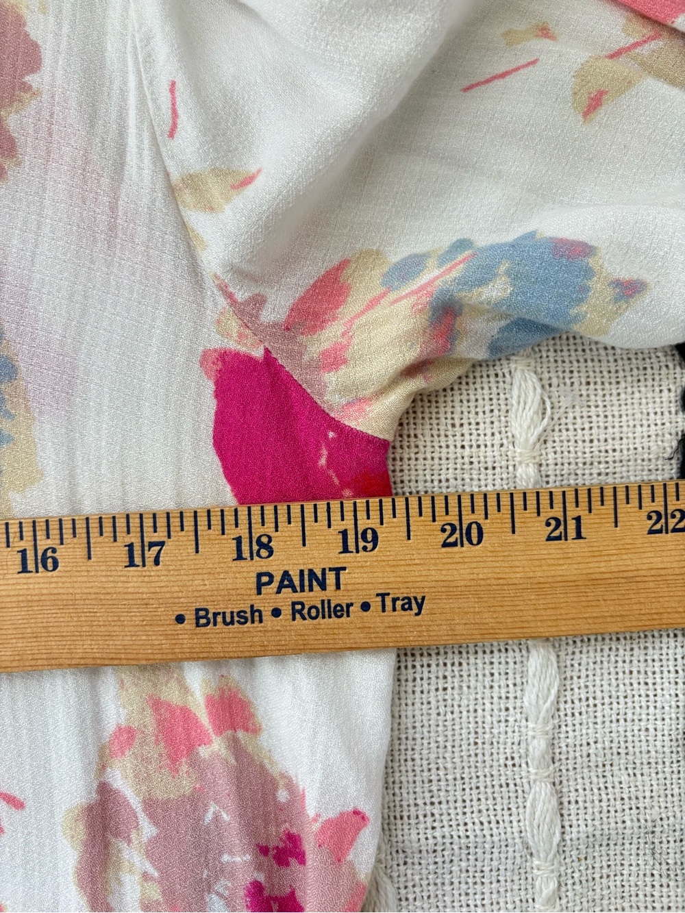 Lucky Brand Floral Peasant Blouse Top Boho Tie Neck Smocked Cuff Size Large - Picture 10 of 12